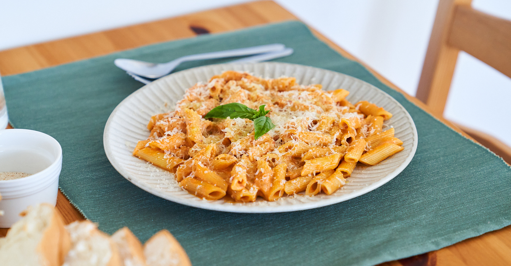 Vodka penne pasta made with the Australian Organic Food Co. pasta sauce